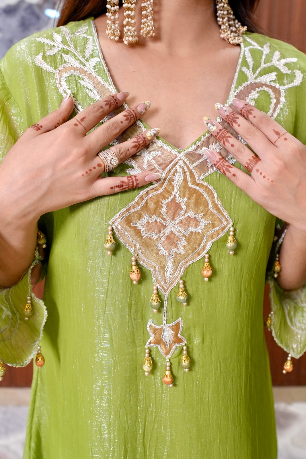 Aaira Royal Embroidered Set with Potli Bag. image 3