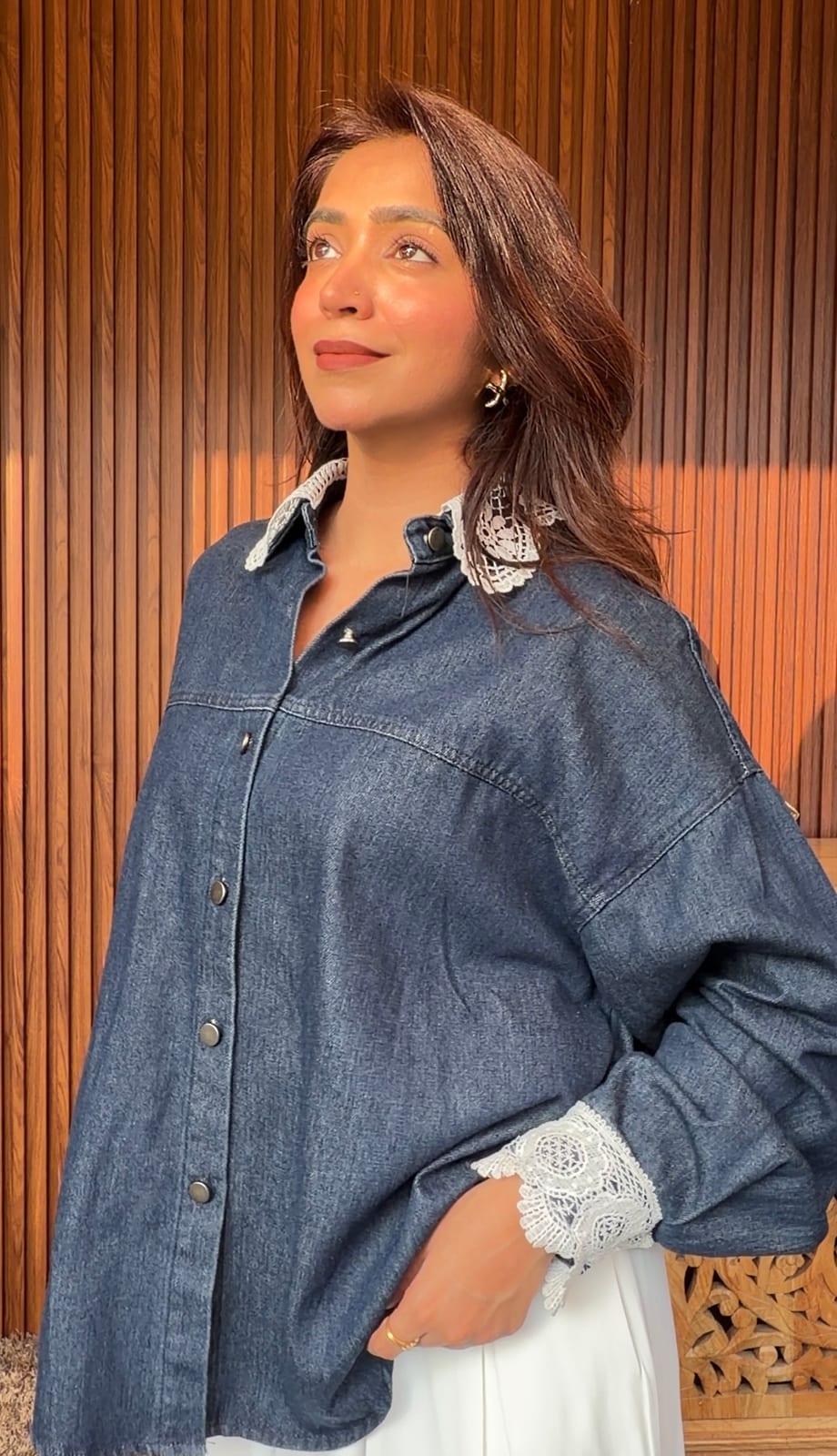 Amara Lace Denim Shirt