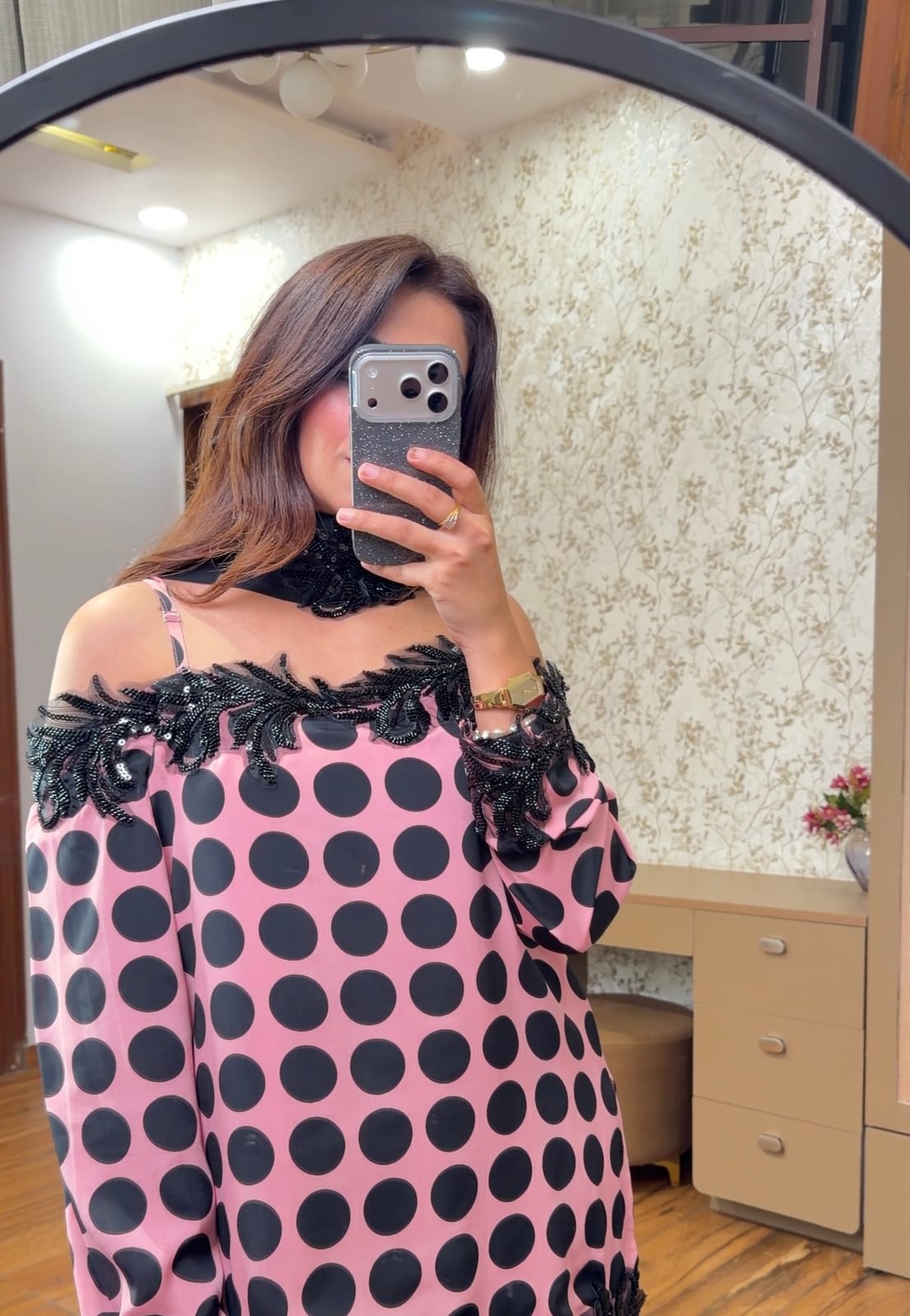 Amara Noir Off-Shoulder Set image 2