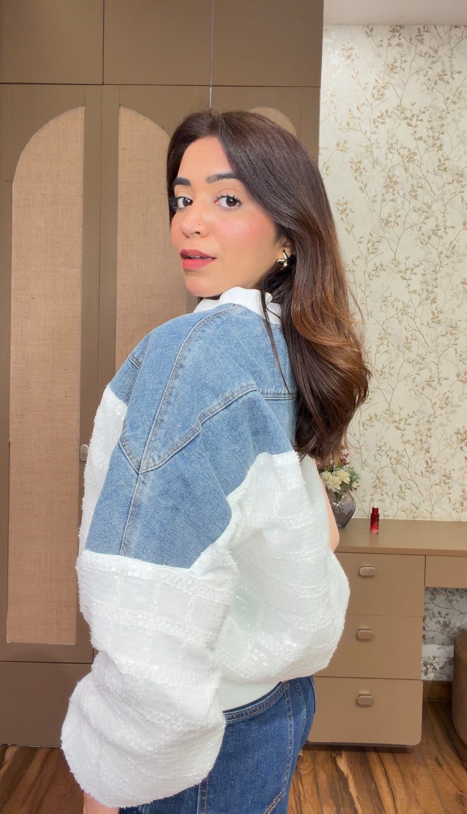 Chameleon Dual-Tone Denim Bomber image 4