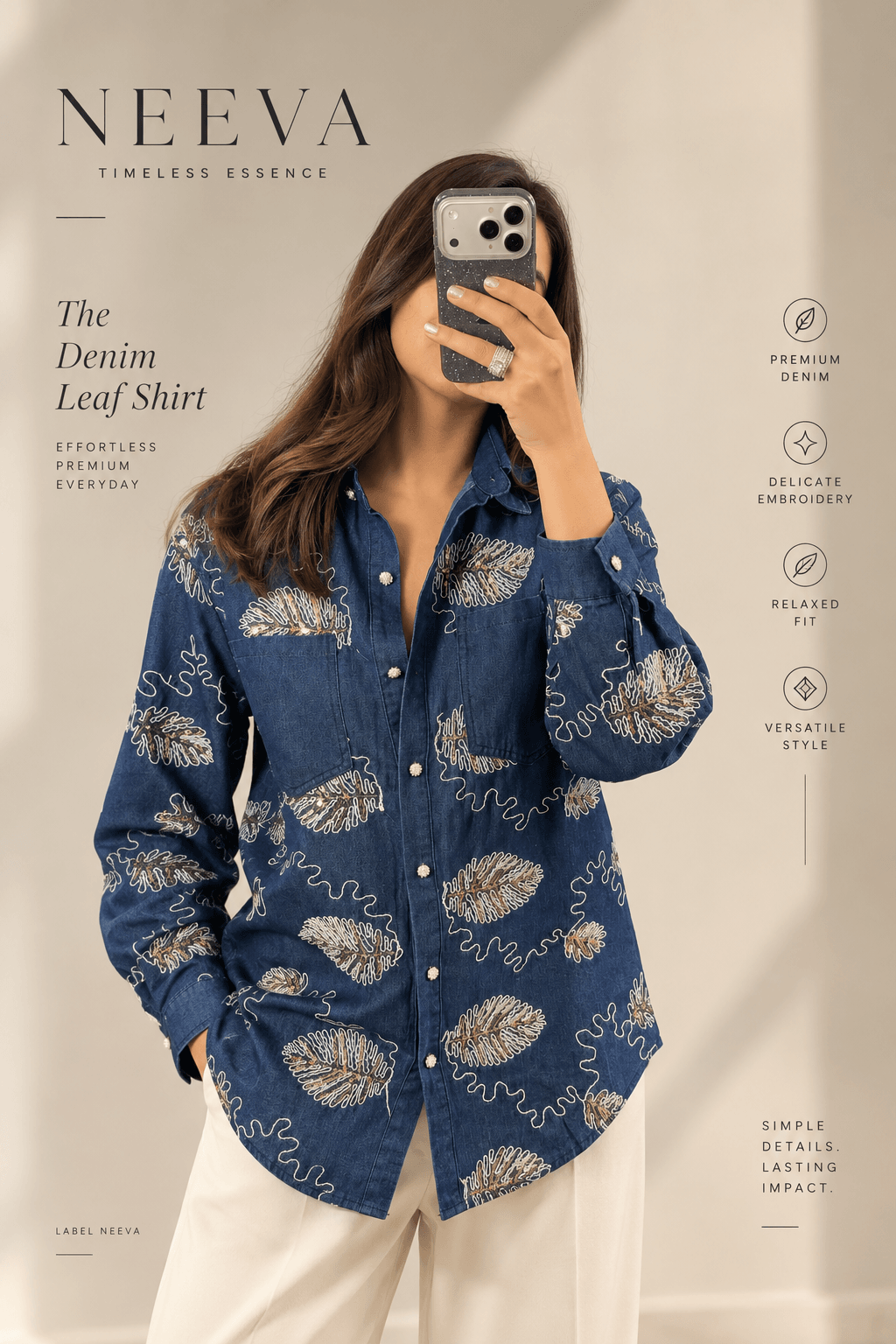 Denim Leaf Shirt