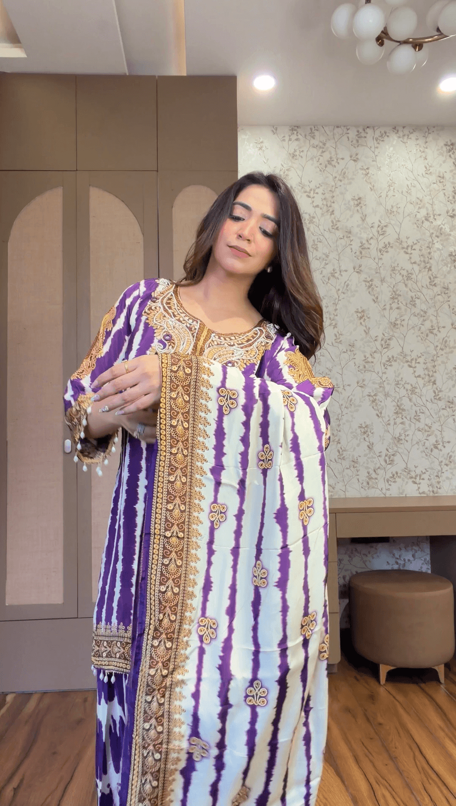 Plum Royale Embroidered Suit Set