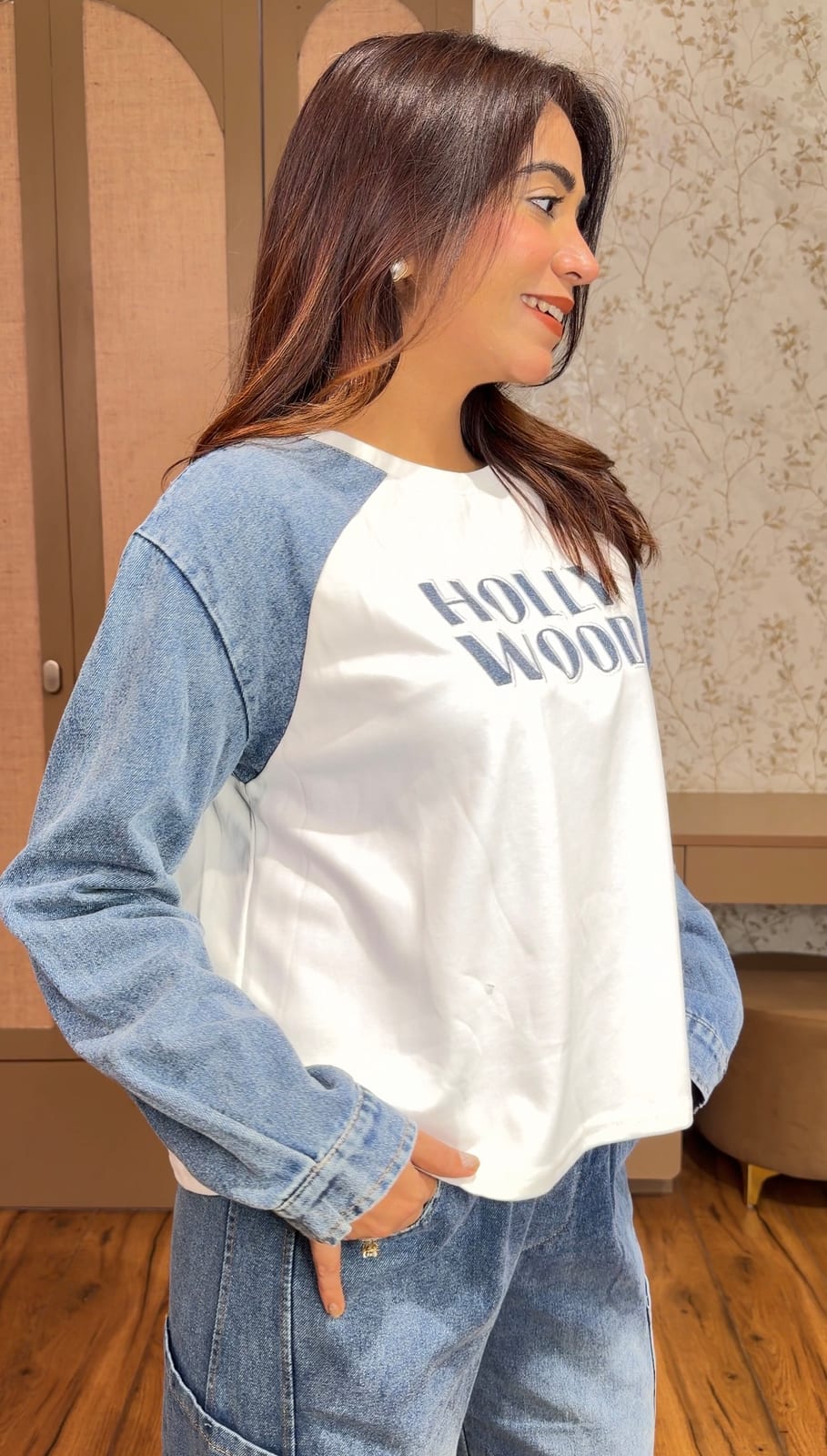 Veyra Denim-Sleeve Co-ord Set image 3