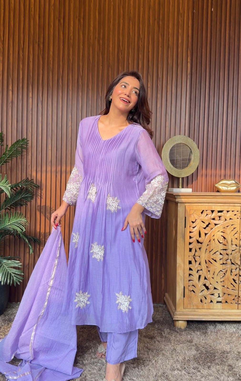 Zaina Mauve Suit Set