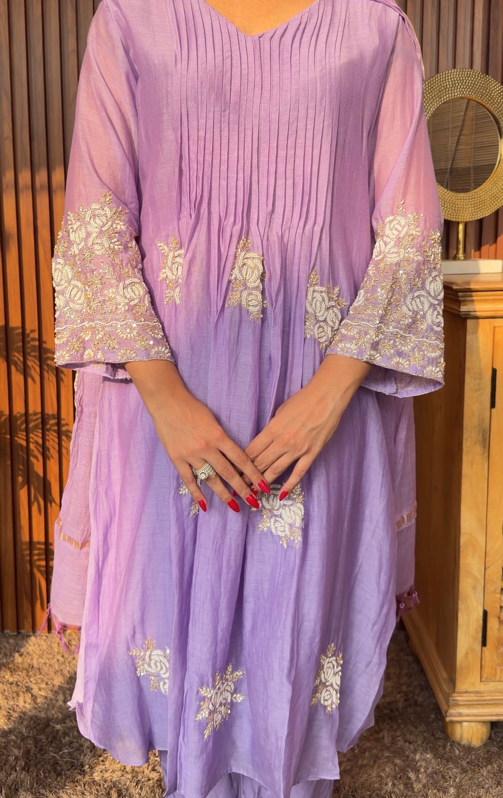 Zaina Mauve Suit Set image 2