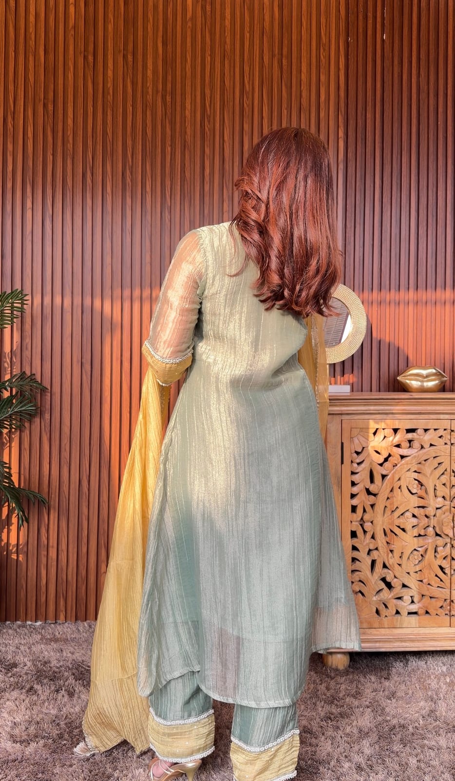 Zareen Sage Embellished Set image 2