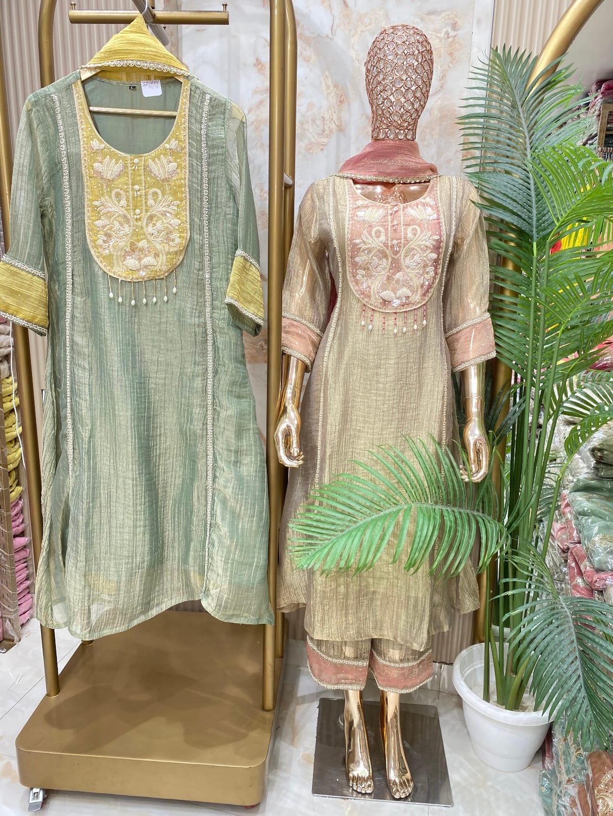 Zareen Sage Embellished Set image 3