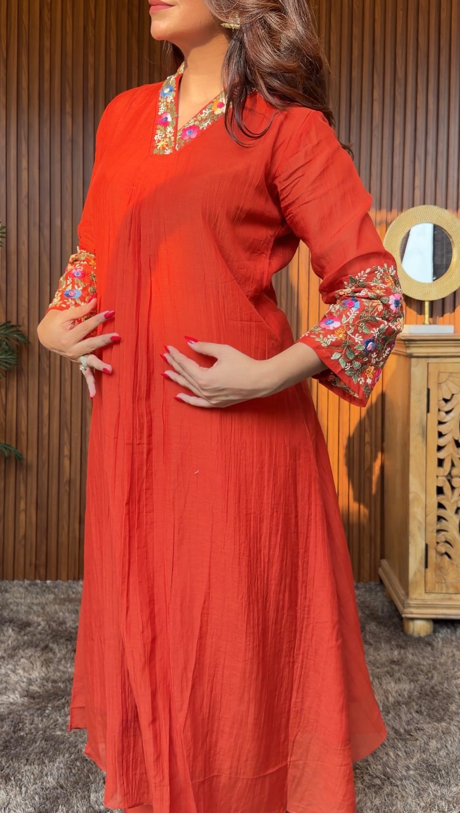 Zehra Coral Suit Set image 2